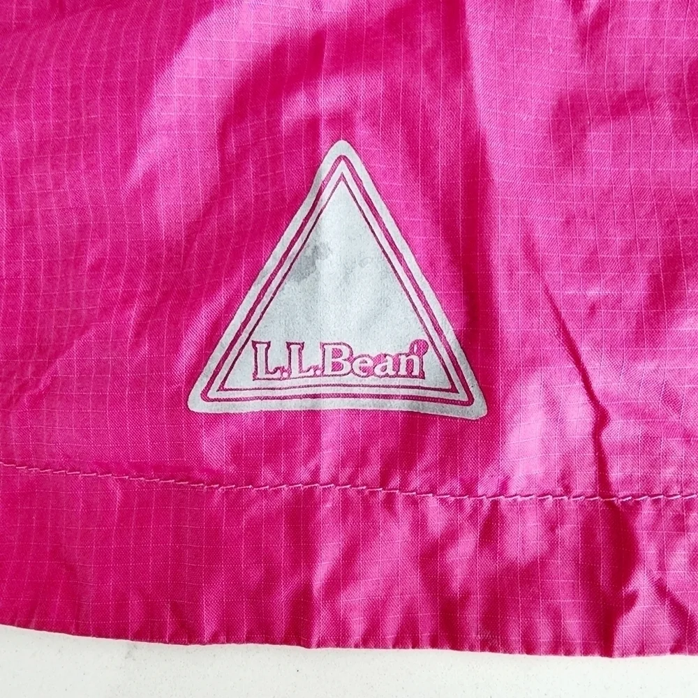 L.L. Bean Pink Hooded Windbreaker Lined Jacket Girl's Size 4 Casual Outdoors EUC